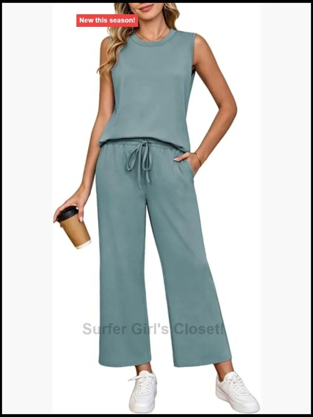 Two Piece Set Wide Leg Crop Pants Lounge Sets Summer Outfits